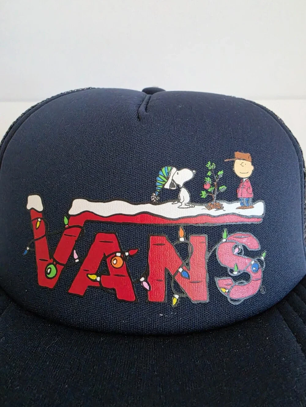 Vans X Peanuts Charlie Brown Christmas Boys Trucker Snapback Hat One Size
